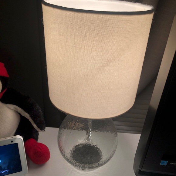 Target Small Clear-glass lamp w/ White lampshade - Picture 3 of 5